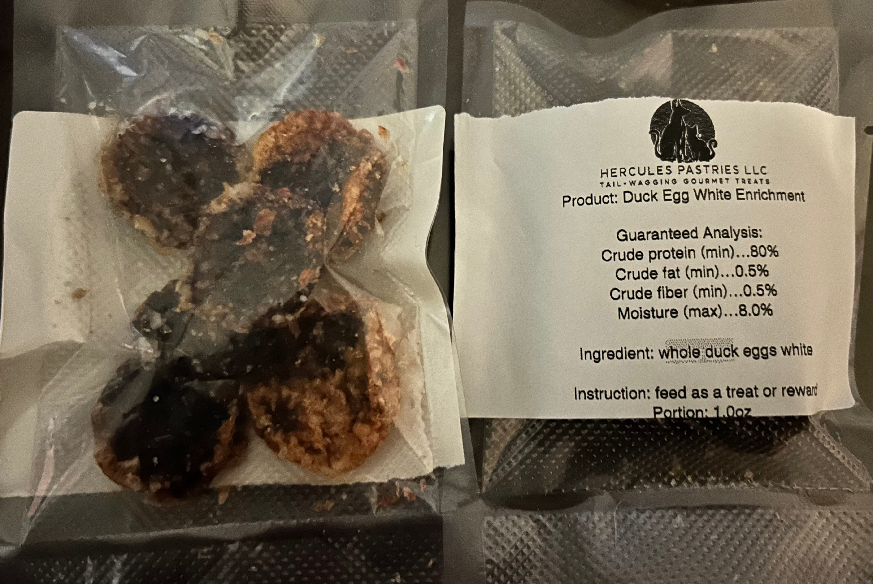 *Doggie Dehydrated Duck Egg White Enrichment (1oz)