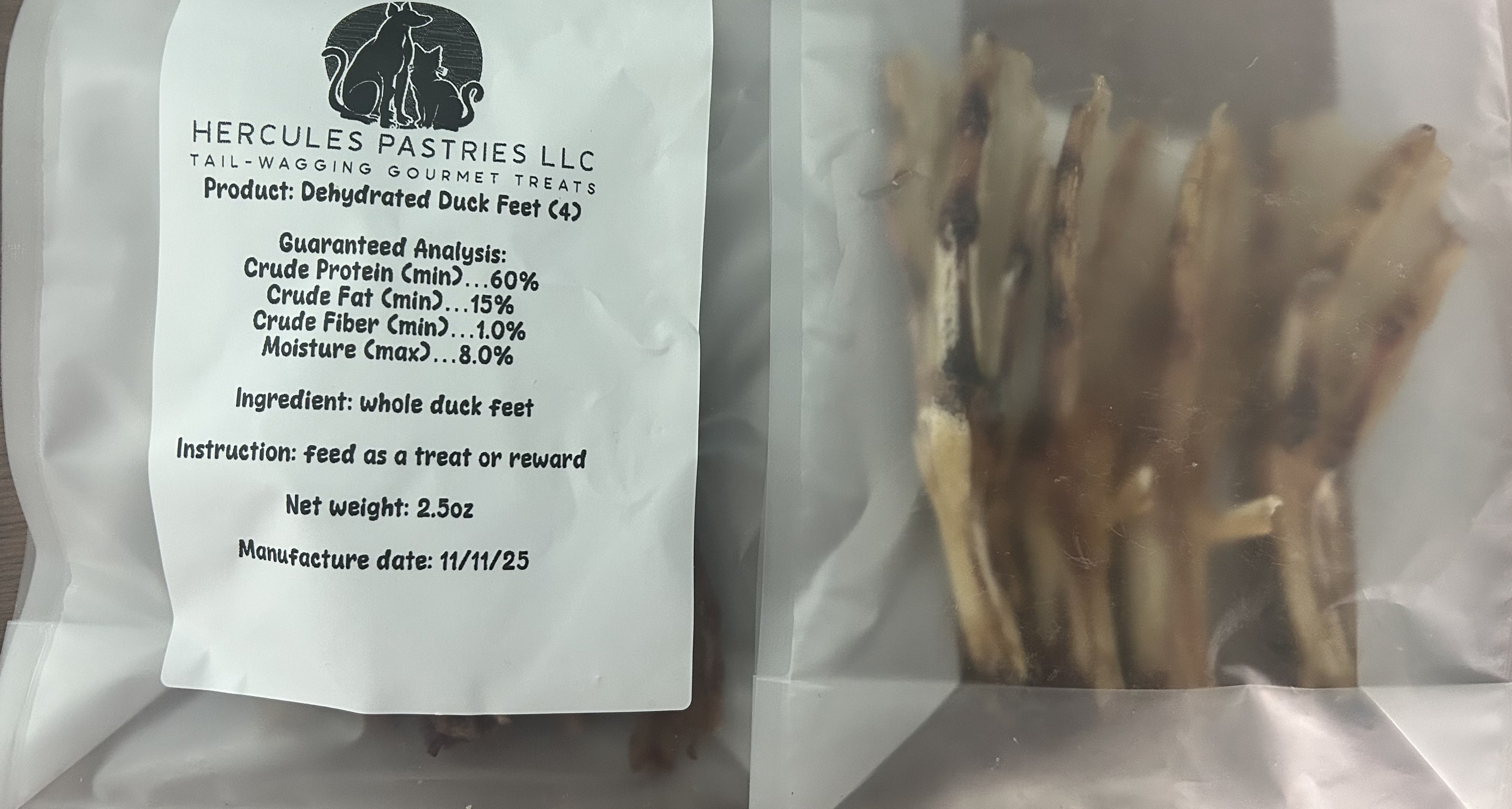 *Doggie Dehydrated Duck Feet (4)