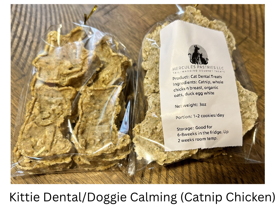 *Kittie Dental/Doggie Calming Chicken Catnip Treats (3oz)